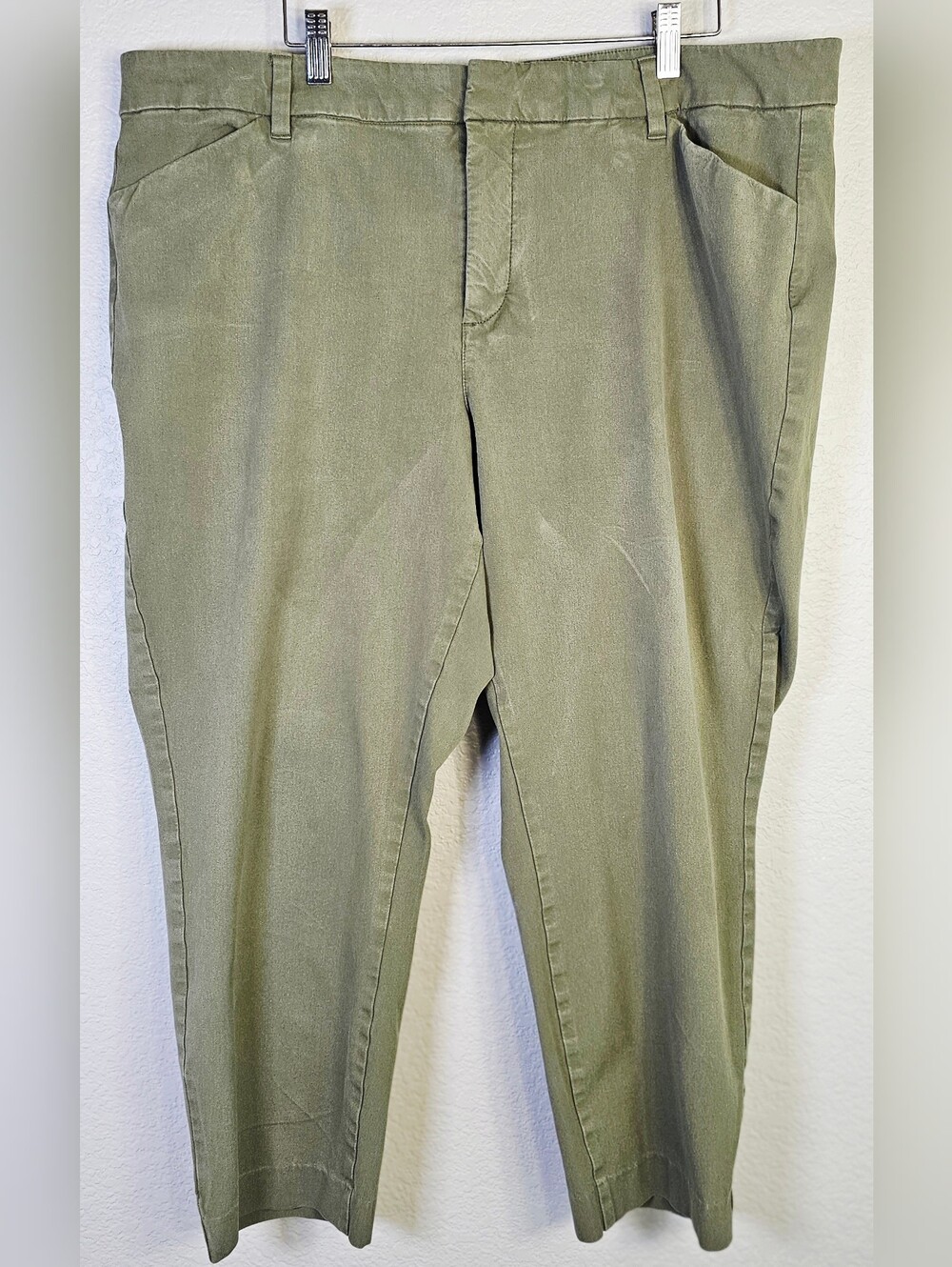 Old Navy Pixie Pants Womens 22 High Rise Olive Green Ankle Plus Size